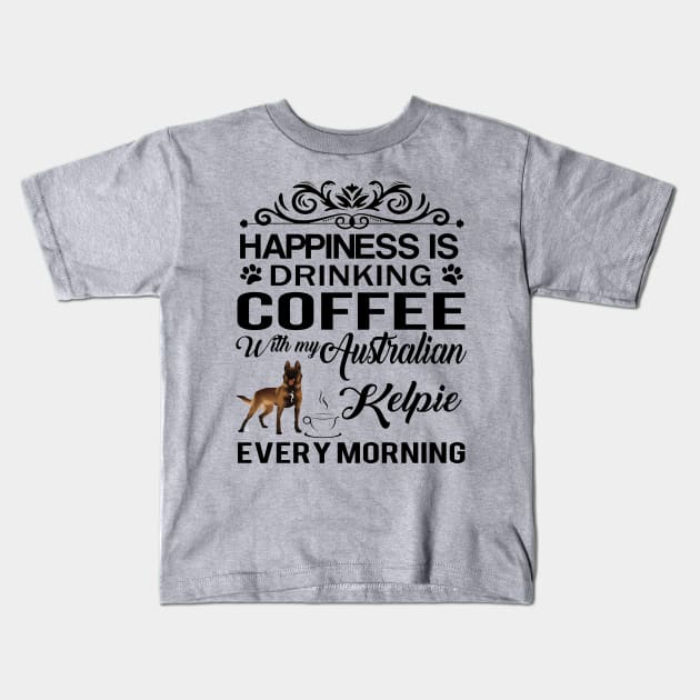 Coffee with Australian Kelpie Kids T-Shirt by bienvaem
